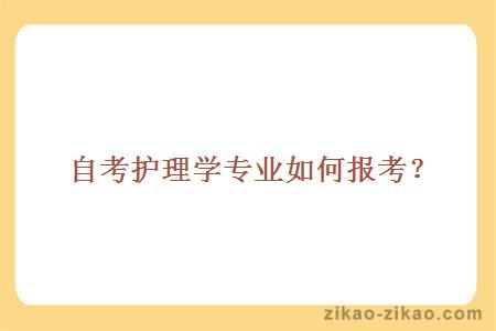 自考护理学专业如何报考？