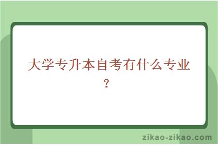 大学专升本自考有什么专业?