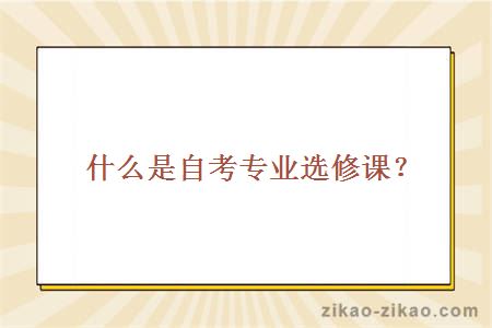 自考选修课