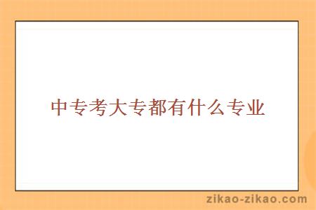 中专考大专都有什么专业