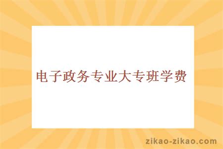电子政务专业大专班学费