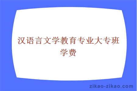 汉语言文学教育专业大专班学费