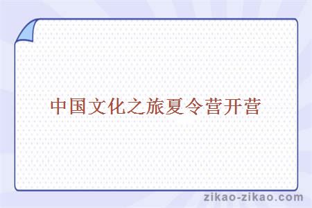 中国文化之旅夏令营开营