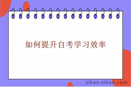 如何提升自考学习效率