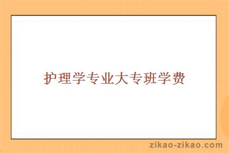 护理学专业大专班学费