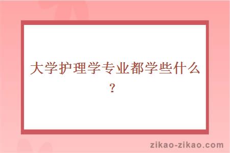 大学护理学专业都学些什么?