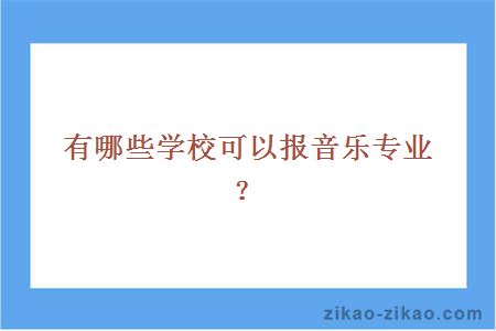 有哪些学校可以报音乐专业？