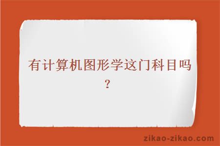 有计算机图形学这门科目吗?