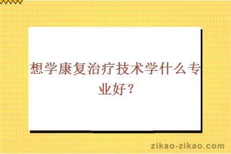 想学康复治疗技术学什么专业好?
