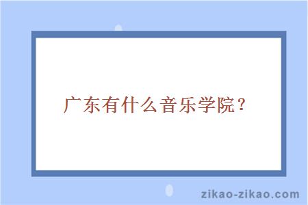 广东有什么音乐学院?