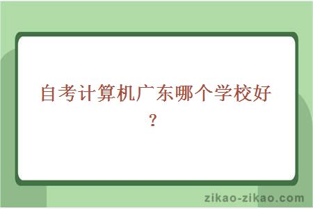 自考计算机广东哪个学校好?