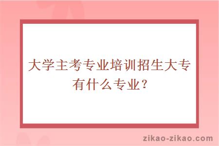 大学主考专业培训招生大专有什么专业?