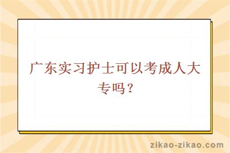 广东实习护士可以考成人大专吗?