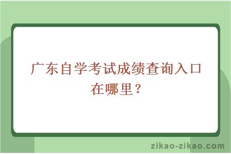 广东自学考试成绩查询入口
