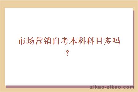 市场营销自考本科科目