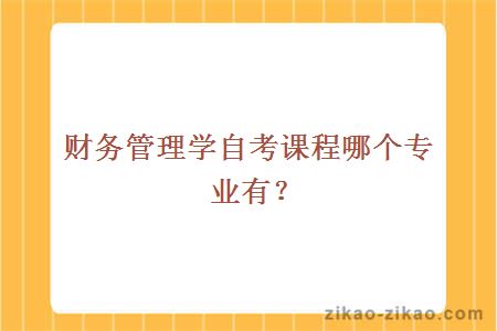 财务管理学自考课程