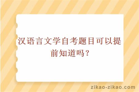 汉语言文学自考题目