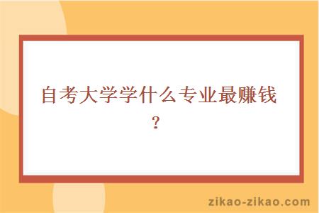 最赚钱的自考专业