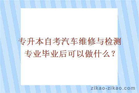专升本自考汽车维修与检测专业