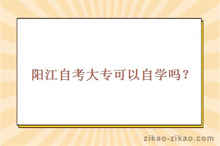 阳江自考大专可以自学吗