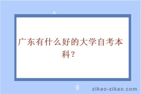 广东自考本科大学