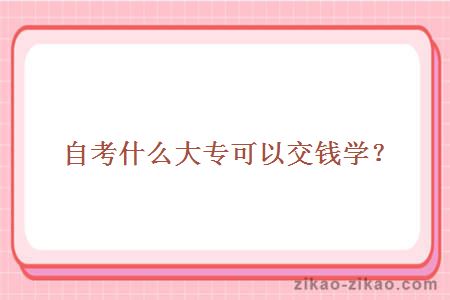 自考什么大专可以交钱学?
