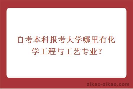 自考本科报考大学哪里有化学工程与工艺专业?