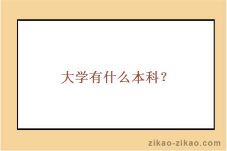 大学有什么本科？