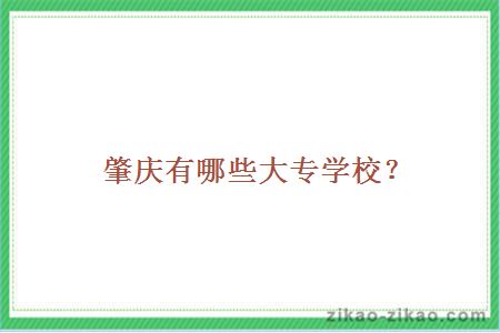 肇庆有哪些大专学校