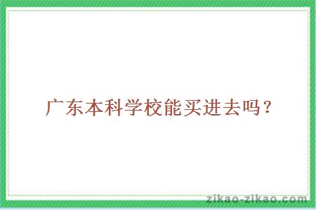 广东本科学校能买进去吗?