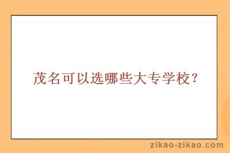 茂名有哪些大专学校