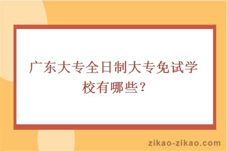 广东全日制大专免试学校