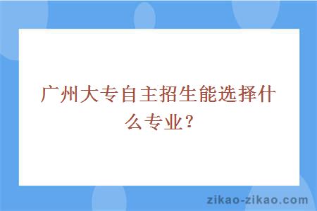 广州自主招生专业