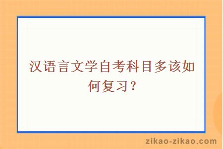 汉语言文学自考科目多该如何复习?