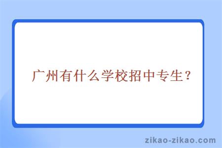 广州有什么学校招中专生?