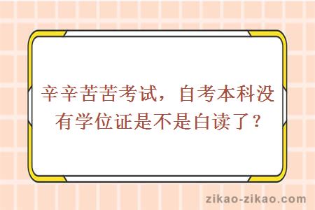 自考本科学位证