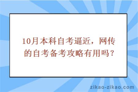 10月本科自考备考攻略
