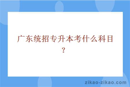 广东统招专升本考什么科目?