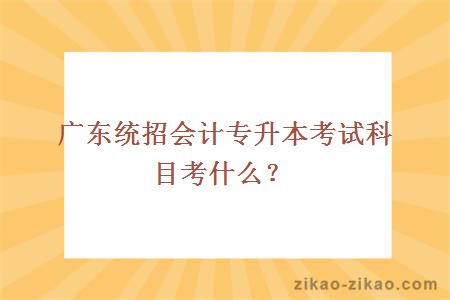 统招会计专升本考试科目