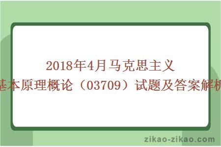 马克思主义基本原理概论试题及答案解析