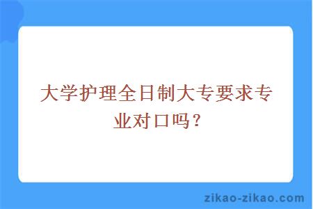 大学护理全日制大专