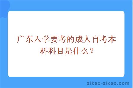 成人自考本科科目