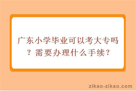 广东小学毕业考大专
