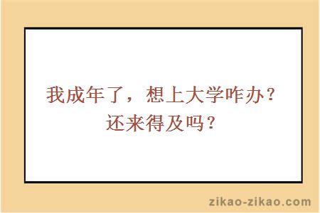 我成年了,想上大学咋办