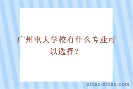 广州电大学校有什么专业可以选择?