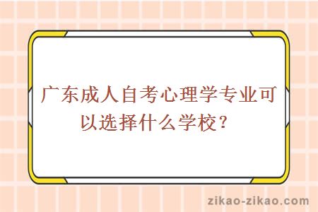 广东成人自考心理学专业可以选择什么学校?