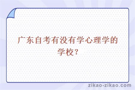 广东自考有没有学心理学的学校?