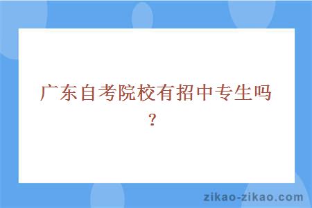 自考院校推荐有招中专生吗