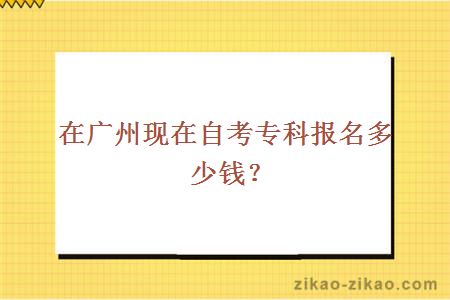在广州现在自考专科报名多少钱?