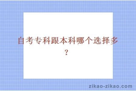 自考专科跟本科哪个选择多?